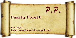 Papity Polett névjegykártya